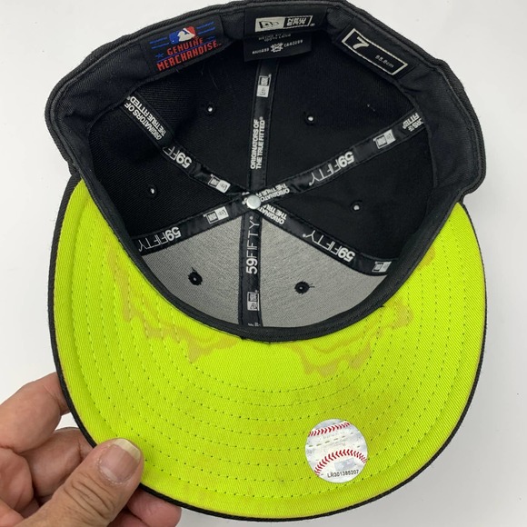 59Fifty Black‎ Yellow Gray Color Block New York Yankees Baseball Hat - Picture 4 of 5